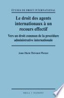 Le droit des agents internationaux à un recours effectif