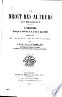 Le droit des auteurs en Belgique