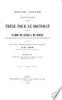 Le droit des auteurs et des artistes