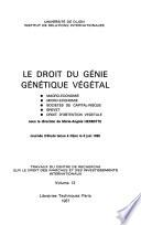 Le Droit du génie génétique végétal