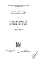 Le fils de l'homme néotestamentaire