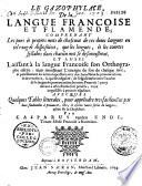 Le gazophylage de la langue françoise et flamande
