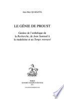 Le génie de Proust