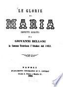 Le Glorie di Maria, Sonetti scritti da Giovanni Belloni in Somma Vesuviana l'Ottobre del 1863