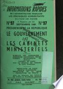 Le Gouvernement et les cabinets ministeriels