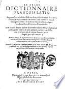 Le grand dictionnaire françois-latin