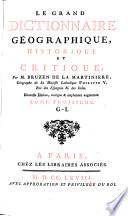 Le grand dictionnaire géographique et critique