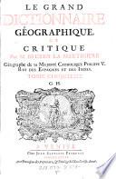 Le grand dictionnaire geographique et critique