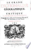 Le grand dictionnaire geographique et critique