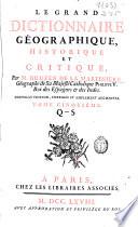 Le grand dictionnaire géographique, historique et critique