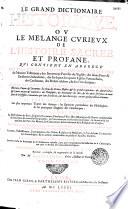 Le grand dictionnaire historique, ... par l'abbé Louis Moreri