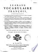 Le grand vocabulaire françois