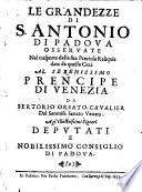 Le grandezze di S. Antonio de Padova