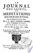 Le journal des saints, ou méditations pour tous les jours de l'année