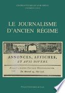 Le Journalisme d’Ancien Régime