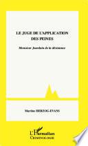 Le juge de l'application des peines