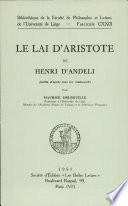 Le Lai D'aristote de Henri D'andeli