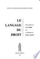 Le Langage du droit