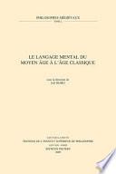 Le langage mental du moyen âge à l'âge classique