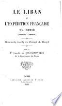 Le Liban et l'expédition française en Syrie (1860-1861)