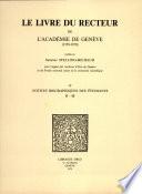 Le livre du Recteur de l'Académie de Genève (1559-1878)