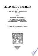 Le livre du recteur de l'Académie de Genève (1559-1878).: Notice biographiques des étudiants