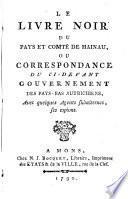 Le Livre Noir Du Pays Et Comté De Hainau