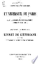 Le livret de l'étudiant de Paris