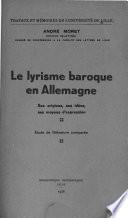 Le lyrisme baroque en Allemagne