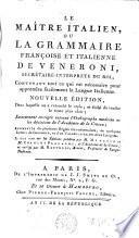 Le maître italien ou la grammaire françoise et italienne