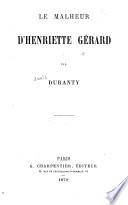 Le malheur d'Henriette Gérard