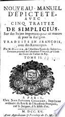 Le manuel d'Epictète et les commentaires de Simplicius