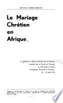 Le mariage chrétien en Afrique