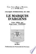 Le Marquis d'Argens