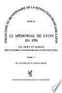 Le Mémorial de Lyon en 1793: Les victimes de la famille Praire