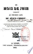 Le mois de juin consacré au précieux sang de Jésus- Christ
