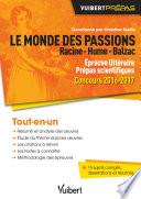 Le monde des passions. Epreuve littéraire. Prépas scientifiques