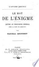 Le mot de l'énigme