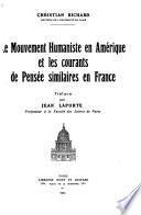 Le mouvement humaniste en Amérique et les courants de pensée similaires en France