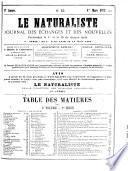 Le Naturaliste; Revue Illustre des Sciences Naturelles