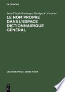 Le nom propre dans l'espace dictionnairique général