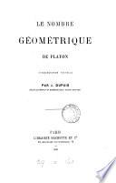 Le nombre géométrique [in the Republic] de Platon