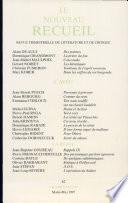 LE NOUVEAU RECUEIL N°42 MARS-MAI 1997 : L'AVEU