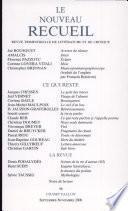Le nouveau recueil N° 56 septembre-novembre 2000