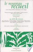 Le nouveau recueil N° 64 Septembre-Novembre 2002 : Au-delà du roman