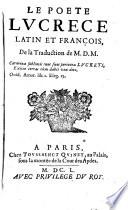 Le poète Lucrèce latin et françois