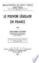 Le pouvoir législatif en France