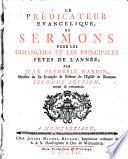 Le prédicateur évangélique, ou sermons pour tous les dimanches