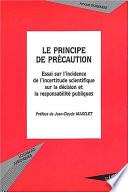LE PRINCIPE DE PRECAUTION