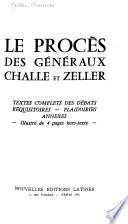 Le procès des généraux Challe et Zeller